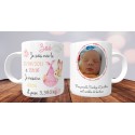 Mug Naissance Modèle Lapin Fille - Avec photo - Personnalisable