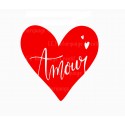 Coeur Texte Amour en flex thermocollant 2 tailles disponibles