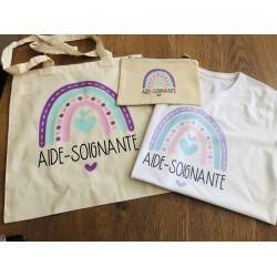 Kit Arc en Ciel - T shirt + Tote Bag + pochette personnalisés