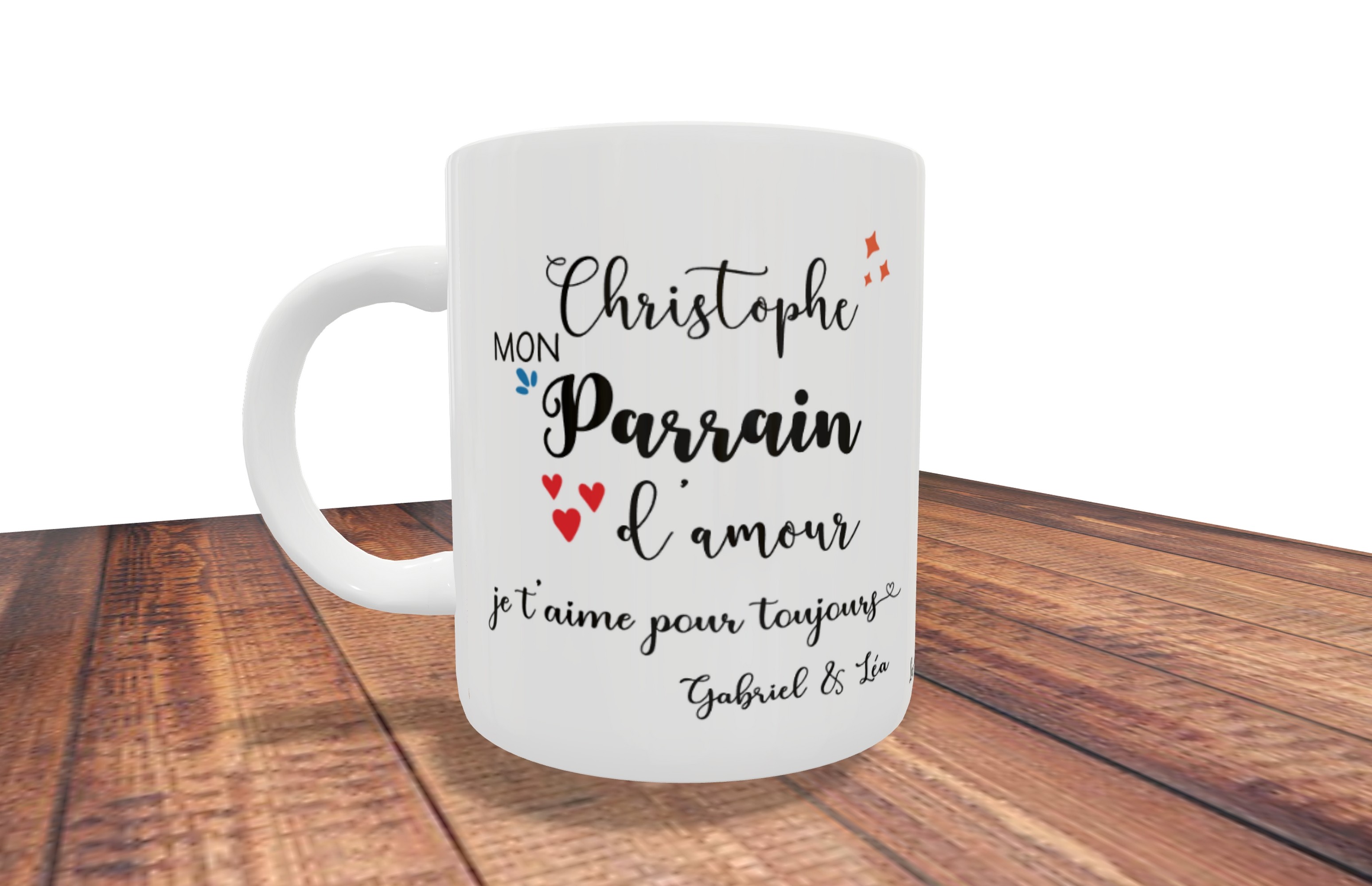 Mug Parrain d'amour - PERSONNALISABLE - Cadeau Baptême