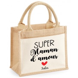 Petit Sac cadeau Super Maman d'Amour personnalisé