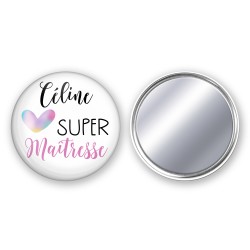 Badge Miroir Super Maîtresse - Personnalisable