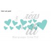 Flex thermocollant Lot de 12 coeurs- Motif à thermocoller