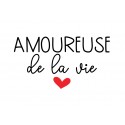 Amoureuse de la vie en flex thermocollant - 2 tailles au choix