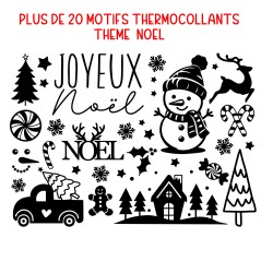 Motifs en flex thermocollant "Planche A4 Noel 2024 "