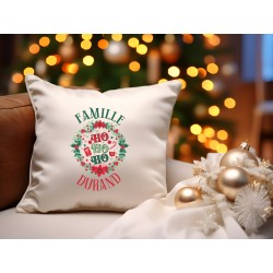 coussin_decoratif_noel_personnalisé_nom_de_famille