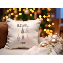 coussin_decoratif_noel_personnalisé_nom_de_famille