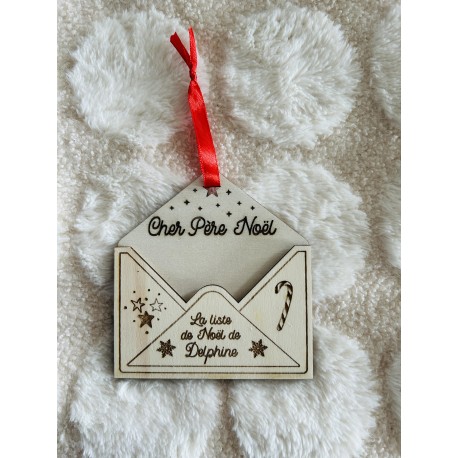lettre_pere_noel_bois_avec_gravure_personnalisée