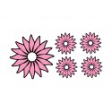 Appliqué thermocollant "Lot de 5 fleurs bicolores"