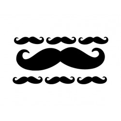 "Lot de 7 moustaches" en flex thermocollant à repasser