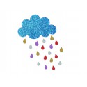 " Nuage et gouttes de pluie" Motif a thermocoller