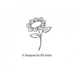 Appliqué "Fleur 2" en flex thermocollant design by KG Fonts