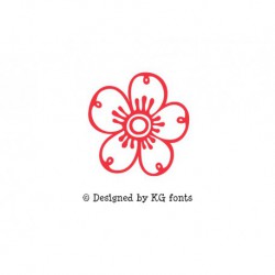 Appliqué "Fleur 4" en flex thermocollant design by KG Fonts