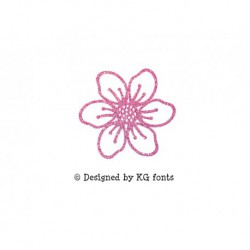 Appliqué "Fleur 5" en flex thermocollant design by KG Fonts