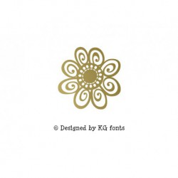 Appliqué "Fleur 8" en flex thermocollant design by KG Fonts