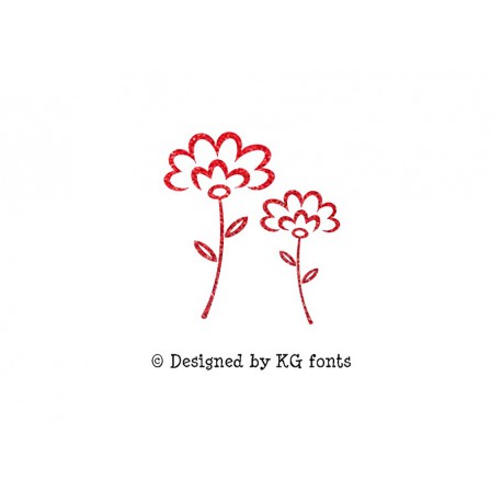 Appliqué "Fleur 9" en flex thermocollant design by KG Fonts