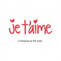 Texte "Je t'aime" à thermocoller design by KG Fonts