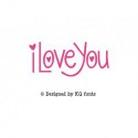 Texte "I Love You" à thermocoller design by KG Fonts