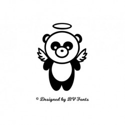 Appliqué "Panda Ange" en flex thermocollant design by BV Fonts