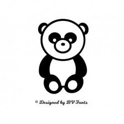 Appliqué "Panda Assis" en flex thermocollant design by BV Fonts