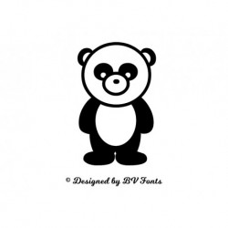 Appliqué "Panda Debout" en flex thermocollant design by BV Fonts