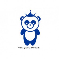 Appliqué "Roi Panda" en flex thermocollant design by BV Fonts