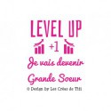 Texte en flex thermocollant"Level Up je vais devenir grande soeur"