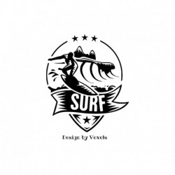 Appliqué "Logo Surf" motif à thermocoller au fer à repasser