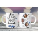 Mug personnalisable Le Plus cool Papy du monde prénom + 3 photos