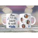 Mug personnalisable Le Plus cool Papy du monde prénom + 4 photos