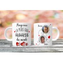 Mug personnalisable La plus cool mamie du monde prénom + 2 Photos