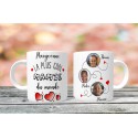 Mug personnalisable La plus cool mamie du monde prénom + 3 Photos