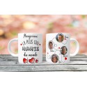 Mug personnalisable La plus cool mamie du monde prénom + 4 Photos