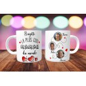 Mug personnalisable La plus cool maman du monde prénom + 3 Photos