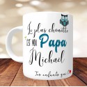 Mug Le plus chouette c'est mon Papa - PERSONNALISABLE - Fête des pères