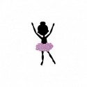 Appliqué Danseuse Tutu V1 Bicolore en flex thermocollant