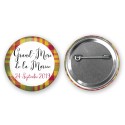 Badge Madras personnalisé cadeau invités mariage - Plusieurs coloris