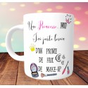 Mug " Une Princesse moi? - Cadeau personnalisé - Impression Recto / Verso 