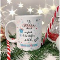 Mug chocolat chaud et télefilms de Noël personnalisé - Mug cadeau de Noël 