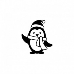 Appliqué Pingouin Noël - En flex thermocollant