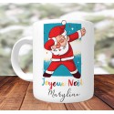 Mug Personnalisé Santa Dab - Mug cadeau de Noël avec prénom