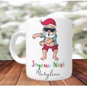 Mug Personnalisé Père noel Floss - Mug cadeau de Noël - Impression recto /verso