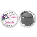 Badge EVJF - Team de la mariée - Modèle Licorne