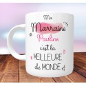 Mug Meilleure marraine du monde - PERSONNALISABLE- Cadeau Baptême