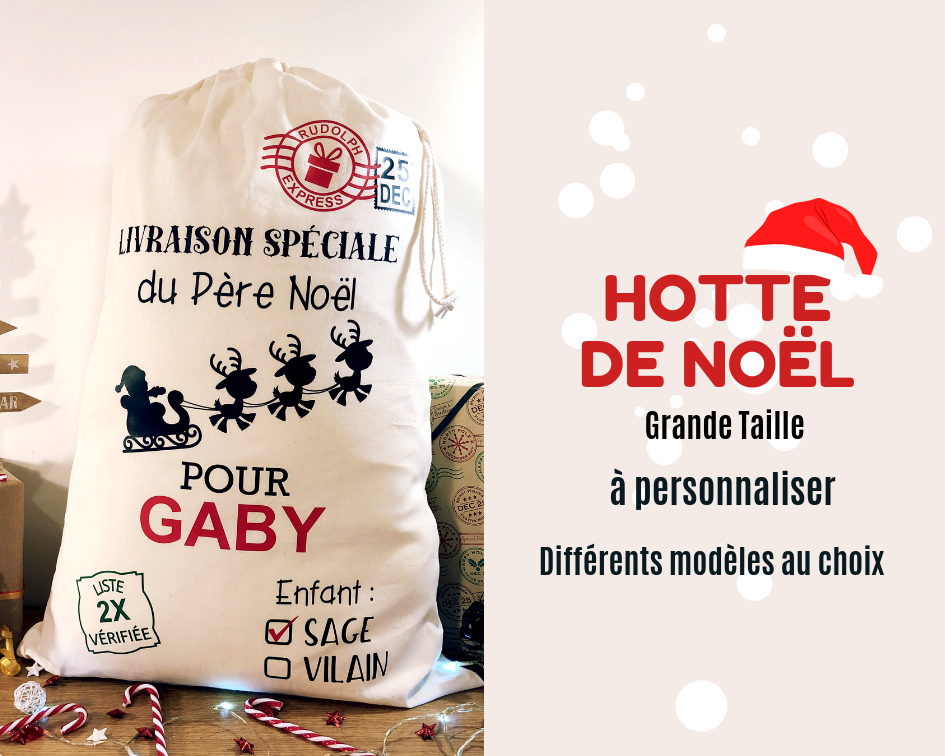 Hotte du Père Noël Personnalisée